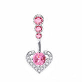 BUTTERFLY CZ BELLY RING WITH STAINLESS STEEL BAR_CWMM9250