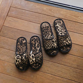 LEOPARD BOW INDOOR SLIPPERS NON SLIP QUIET_CWSHF0197