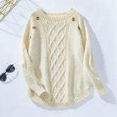 Solid Color Vintage Pullover Sweater
