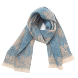 FLORAL JACQUARD SCARF WINTER SHORT FRINGE WRAP_CWASC1279
