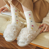 Warm And Cute Polka Dot Home Sleeping Socks_Cwms1056