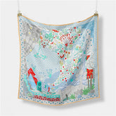 SILK FEEL SQUARE SCARF FOR TRAVEL STYLING_CWASC0651