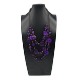 HANDMADE COCONUT WOOD BEADED MULTI LAYER NECKLACE_CWMM4569