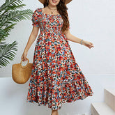 SLIM FIT FLORAL DRESS OFF SHOULDER SUMMER_CWDMD5968