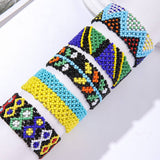 ETHNIC RICE BEAD WOVEN COLORFUL WIDE BRACELET_CWMM3528