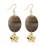 MINIMALIST NATURAL BLACK SHELL OVAL EARRINGS_CWMM4365