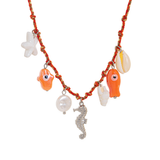 Summer Starfish Pearl Heart Beaded Necklace_Cwaje05574
