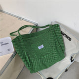 Cwab3906_Houndstooth Canvas Shoulder Tote Bag