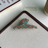 COFFEE BROWN ACETATE LARGE PAINTER STYLE HAIR CLAW_CWAHA6016