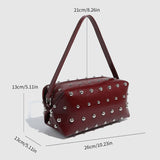 MUSHROOM STUDDED TOTE BOWLING SHOULDER BAG_CWAB5712
