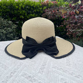 SUMMER VACATION WIDE BRIM BOW STRAW HAT_CWAH3406