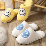 COZY SMILING FACE SLIPPERS FUZZY SLIPPERS WOMEN_CWSHS0249