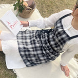 Vintage Christmas Plaid Cafe Household Apron_Cwmm5821