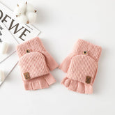 Winter Warm Half Finger Flip Touch Screen Gloves_Cwmm1495