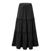 HIGH WAIST ELASTIC MAXI SKIRT WITH ADJUSTABLELACES_CWBSS0418