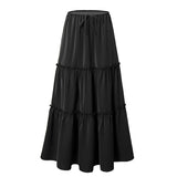 HIGH WAIST ELASTIC MAXI SKIRT WITH ADJUSTABLELACES_CWBSS0418