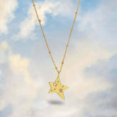 HIGH END DESIGN FIVE POINTED STAR NECKLACE_CWMM5595