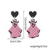 HALLOWEEN FUNNY PUMPKIN BAT LEAF EARRINGS_CWAJE2421