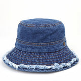 Versatile Washed Distressed Denim Bucket Hat_Cwah1539