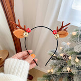 CUTE CHRISTMAS ELK HORN BELL HEADBAND HAIRPIN_CWAHA3427