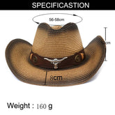OUTDOOR BEACH SUN HAT WESTERN COWBOY STRAW HAT_CWAH1254