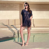 PLUS SIZE CHIFFON TASSEL BEACH COVER UP_CWMM6150