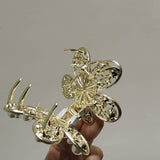 Pearl Flower Metal Gold Hair Claw Clip_Cwaha0620