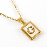 18K GOLD STAINLESS STEEL LETTER SHELL NECKLACE_CWAJE0685
