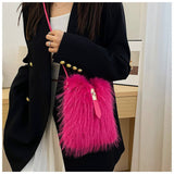 FAUX FUR PLUSH PHONE BAG CROSSBODY SHOULDER_YMC51 023A
