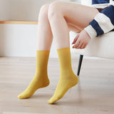 AUTUMN AND WINTER SOLID COLOR MID CALF SOCKS_CWMS0978