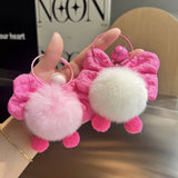 BOWKNOT SMALL COAL BRIQUETTES CAR KEYCHAIN PENDANT_CWMM2552