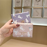 Cute Cartoon Cat Print Trifold Money Clip Wallet_Cwab06203