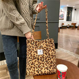 Cwab3899_Corduroy Snap-Button Large-Capacity Shoulder Bag