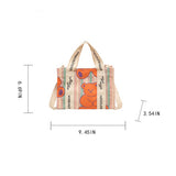 Cute Bear Colorful Letter Print Canvas Bag_Cwab2684