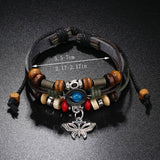 PERSONALIZED BEADED BRAIDED LEATHER BRACELET_CWMM4514