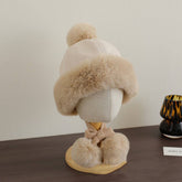 KIDS SUEDE TRAPPER HAT WARM WINTER EARFLAP CAP_CWAH2936