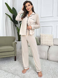 Women Pajama Set Long Sleeve Top And Pants
