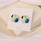 NEW SIMPLE HOLLOW GRID FOUR LEAF EARRINGS_CWAJE3985