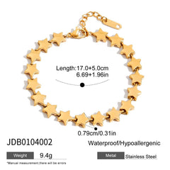 18K GOLD STAR BRACELET STAINLESS STEEL SHINE_CWAJE4666