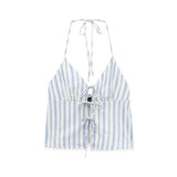 STRIPED HALTER TIE CAMI WITH LACE PATCHWORK_CWTHT0250