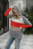 Women Color Matching Stripe Hoodie_Cwohol0459