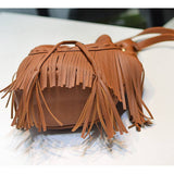 Cwab4539_Drawstring Handmade Tassel Bucket Shoulder Bag