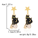 PUMPKIN SKULL BAT FUNNY HALLOWEEN EARRINGS_CWAJE2429