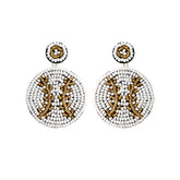 Hand Beaded Vintage Football Stud Earrings_Cwaje1658