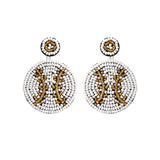 Hand Beaded Vintage Football Stud Earrings_Cwaje1658