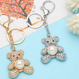 CUTE CREATIVE DIAMOND STUDDED TEDDY BEAR KEYCHAIN_CWAJE0954