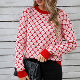 Valentine'S Day Crew Neck Pullover Sweater_Cwoswl3242