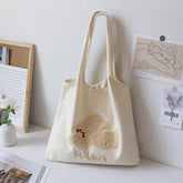 Towel Embroidered Canvas Tote For Girls, Large_Cwab5660