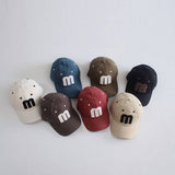KIDS BIG M LETTER BASEBALL CAP TRENDY SUN HAT CWAH2899