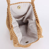 SOLID COLOR SIMPLE BOHEMIAN STYLE HAND WOVEN BAG_CWAB4685